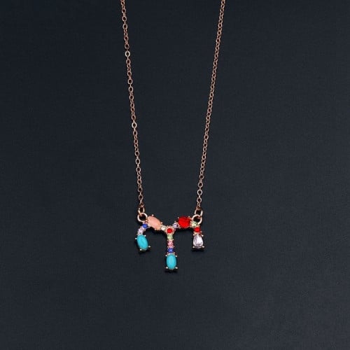 قلادة برج الحمل بأحجار الزيركون ملونة ومطلية بالذهب من مجموعة نفيس هدايا مجوهرات هدية نسائية فاخرة