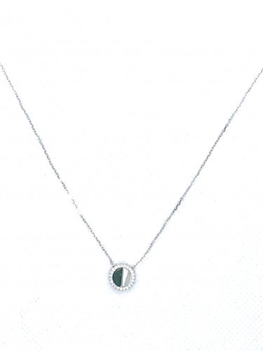 قلادة الدائرة المستديرة من مجوهرات نفيس فضة مطلية بالذهب من مجموعة نفيس هدايا مجوهرات هدية نسائية فاخرة