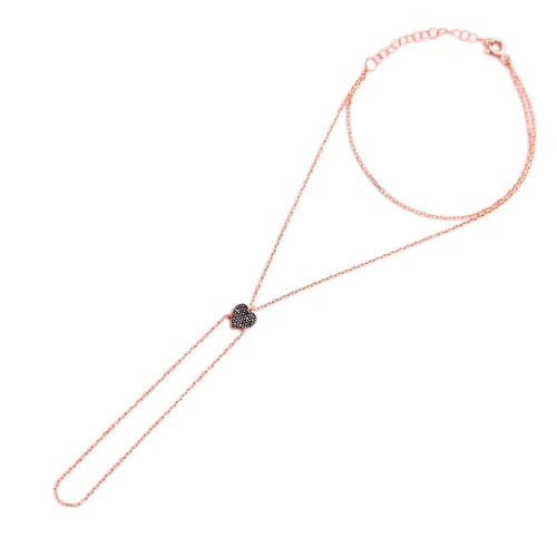 سوار لليد بتصميم أنثوي جريء من النظرة الأولى برسم على هيئة القلب مرصوف بأحجار الزيركون مع طلاء الذهب -من مجموعة نفيس هدايا مجوهرات هدية نسائية فاخرة 2154