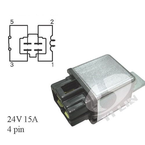 POWER RELAY 4 PIN 24V 15 AMP No 10372W   كتاوت ريلي 4 خط
