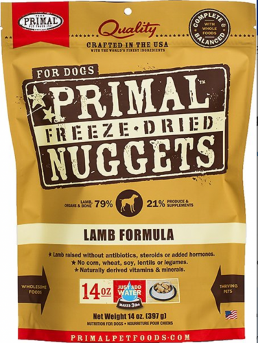 PRIMAL FREEZE-DRIED LAMB FORMULA DOG FOOD, 400.g