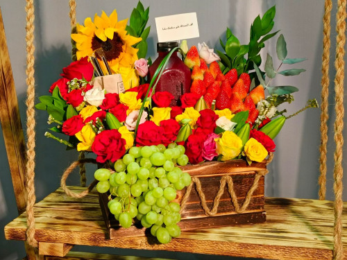 بوكيه سيجنتشر مع الفواكه والورد