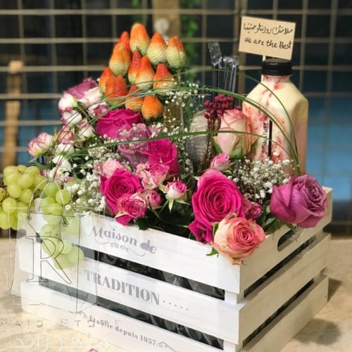 بوكيه سيجنتشر مع الفواكه والورد