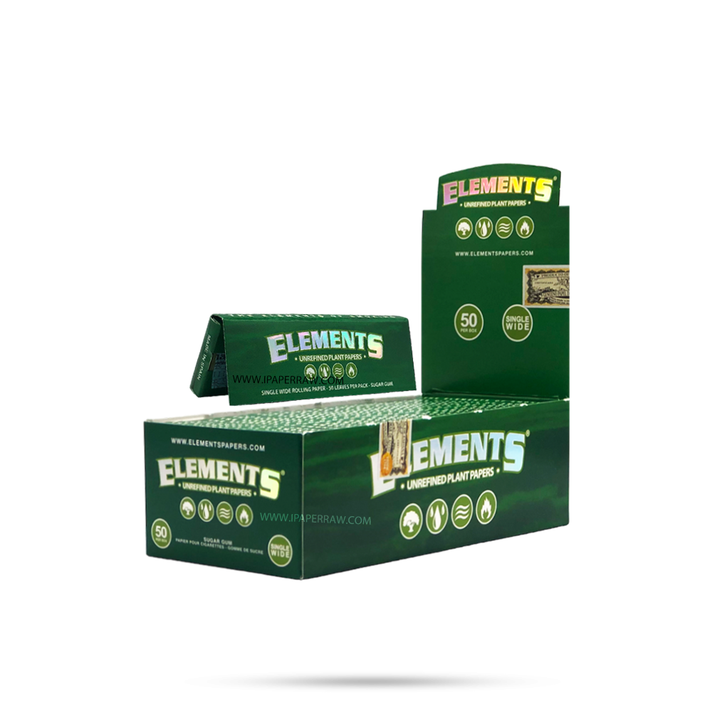 Elements Green Single Wide Rolling Papers