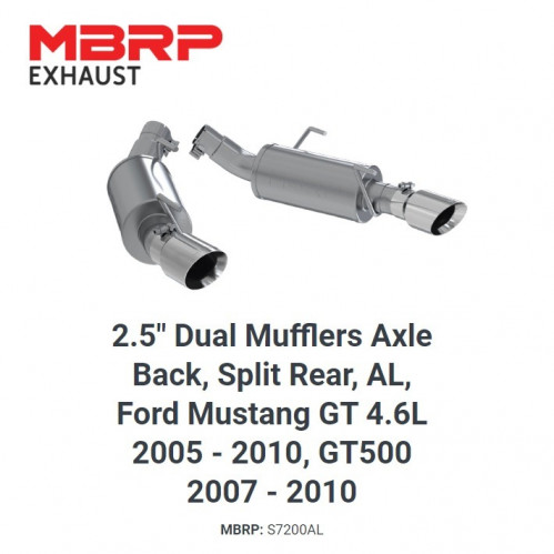 MBRP Axle Back S7200AL Mustang GT 2005-2010