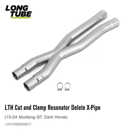 LTH Cut and Clamp Resonator Delete X-Pipe Mustang...