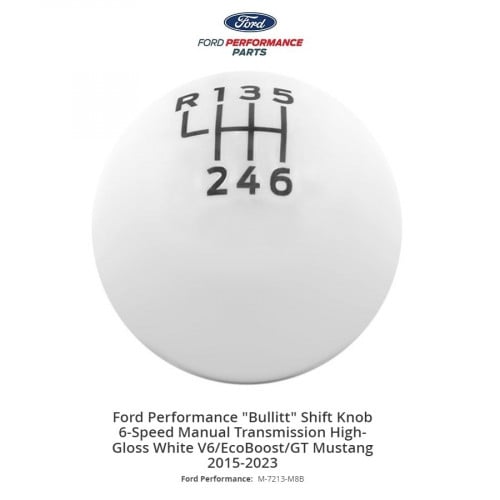 Ford Performance Bullitt 6-Speed Shift Knob White...