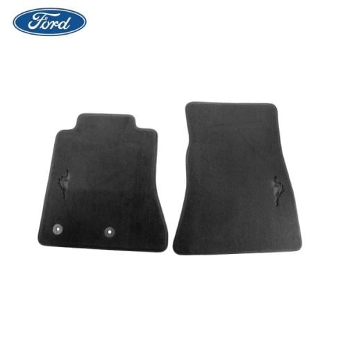 Front Floor Mats with Running Pony Logo Black Must...