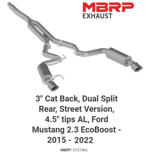 MBRP Cat Back S7274AL Street Mustang V4 (2015-2025...