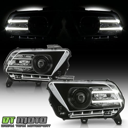 Headlights Black Halogen aftermarket Mustang 2010-...