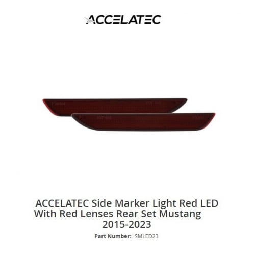 ACCELATEC Side Marker Light Red LED Rear Set Musta...
