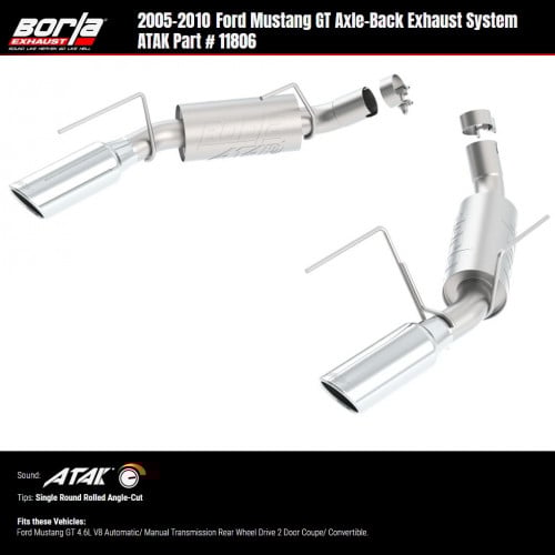 Borla ATAK Axle Back 11806 Mustang GT 2005-2010