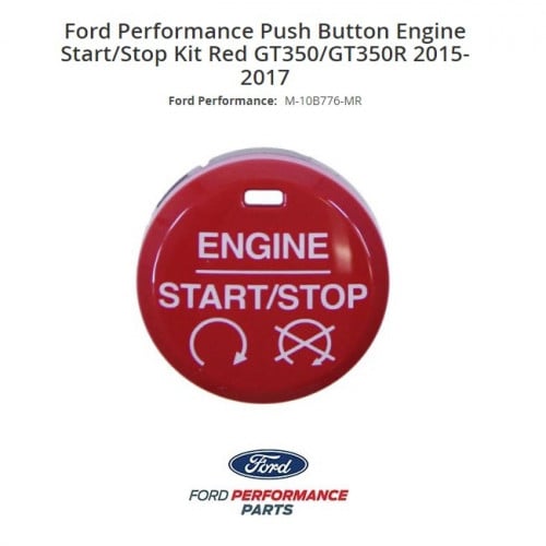 Ford Performance Red Push Start Stop Button Mustan...