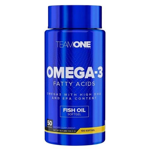 تيم ون لايف أوميغا 3 - 100 كبسولة جيلاتين 50 حصة TeamOne Life OMEGA 3
