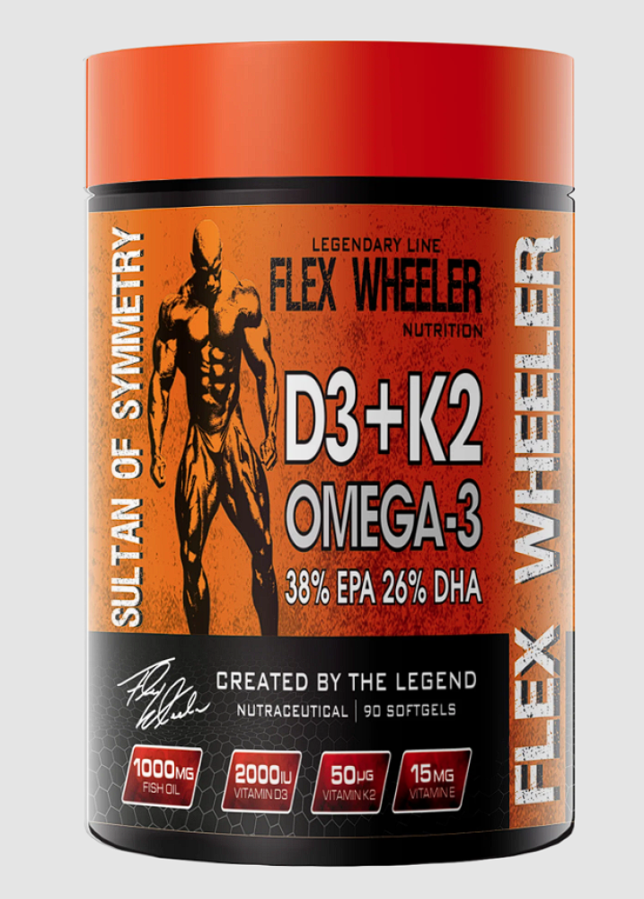 زيت السمك مع فيتامين دال + k2 من فلكس ويلر 90 حبة