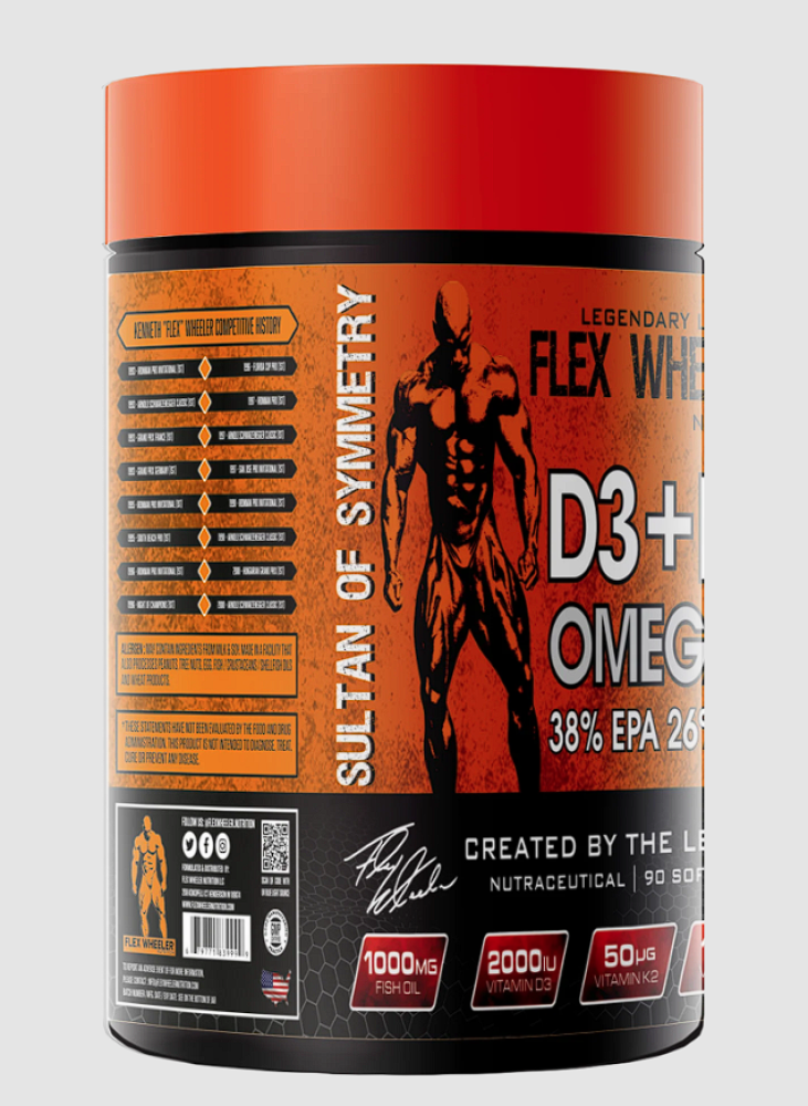 زيت السمك مع فيتامين دال + k2 من فلكس ويلر 90 حبة