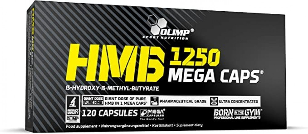 OLIMP HMB MEGA CAPS 120 CAPS Total - اتش ام بي اوليمب 1250 ملجيرام -120 كبسوله