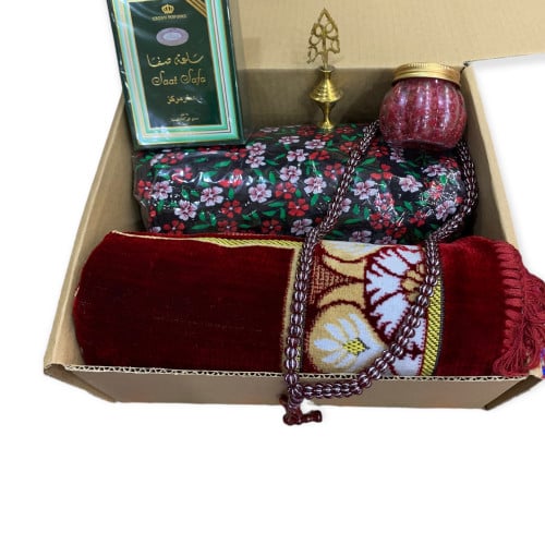 بوكس رمضاني (شرشف وسجادة صلاة- بخور مستكة معطر - ع...