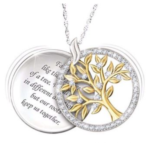 عقد شجرة العائلة من الفضة