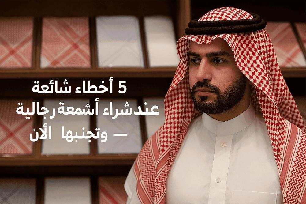 5 أخطاء شائعة عند شراء أشمغة رجالية — وتجنّبها الآن