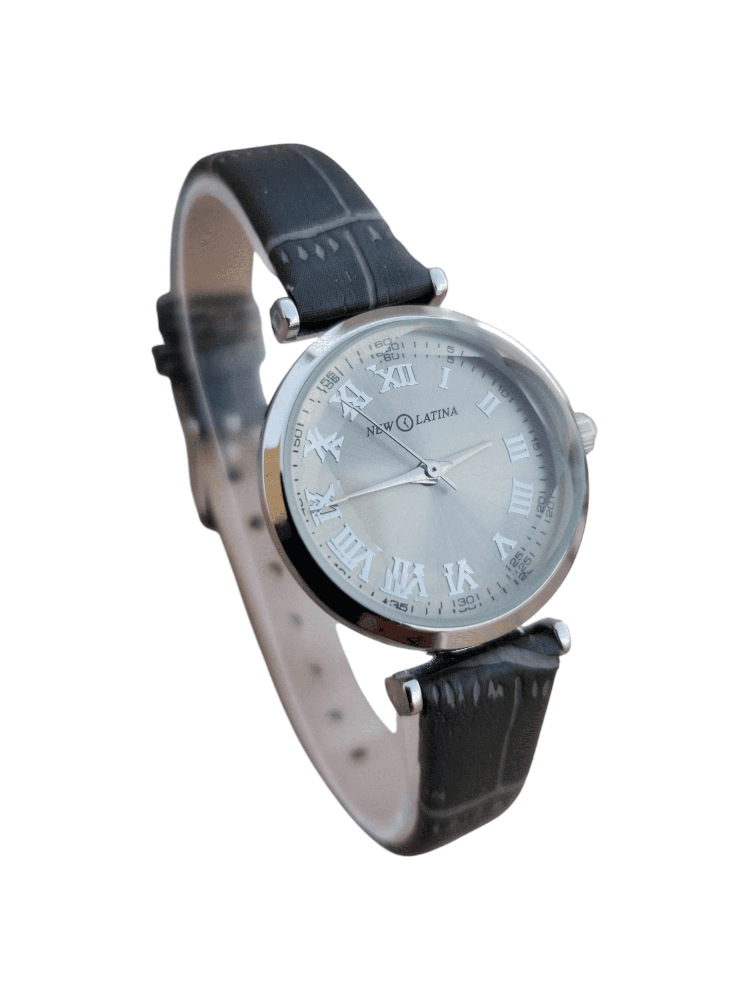 ساعة يد ولادي نيو لاتينا دائري جلد