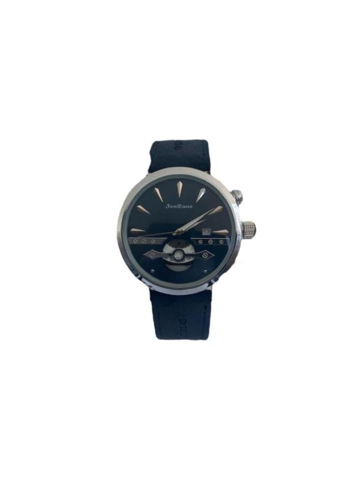 ساعة رجالي جلد كحلي