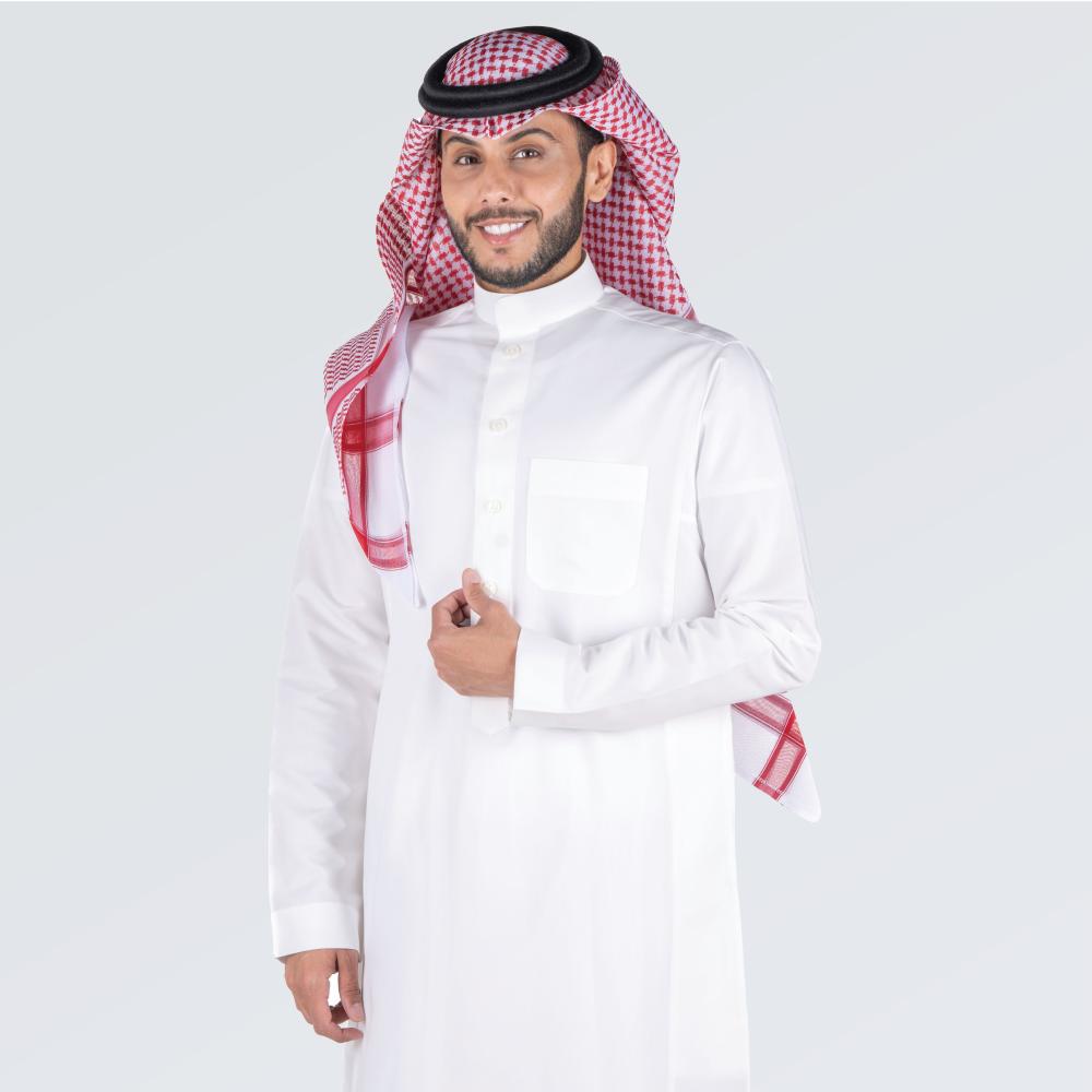 ثوب الدفه رجالي ابيض ساده