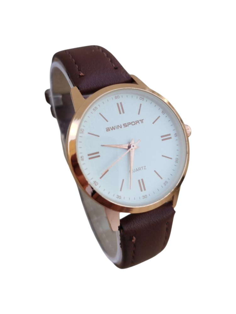 ساعة يد اوين سبورت دائري جلد