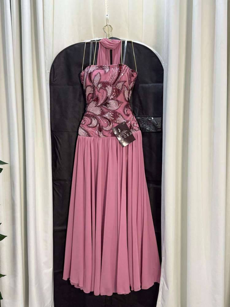 فستان تطريز كرستال ملون