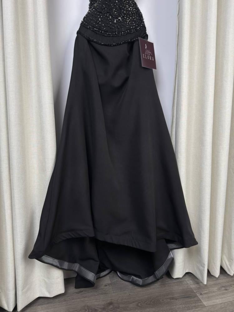 فستان سهره اسود تطريز يدوي