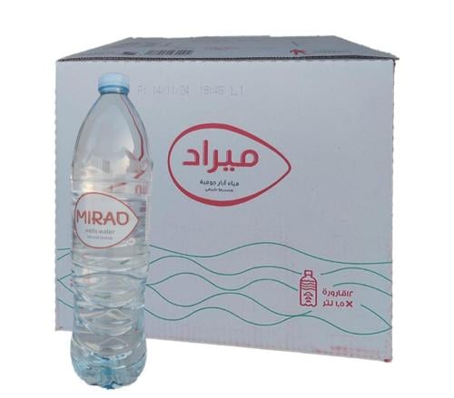 مياه ميراد لتر ونص (12 عبوة)