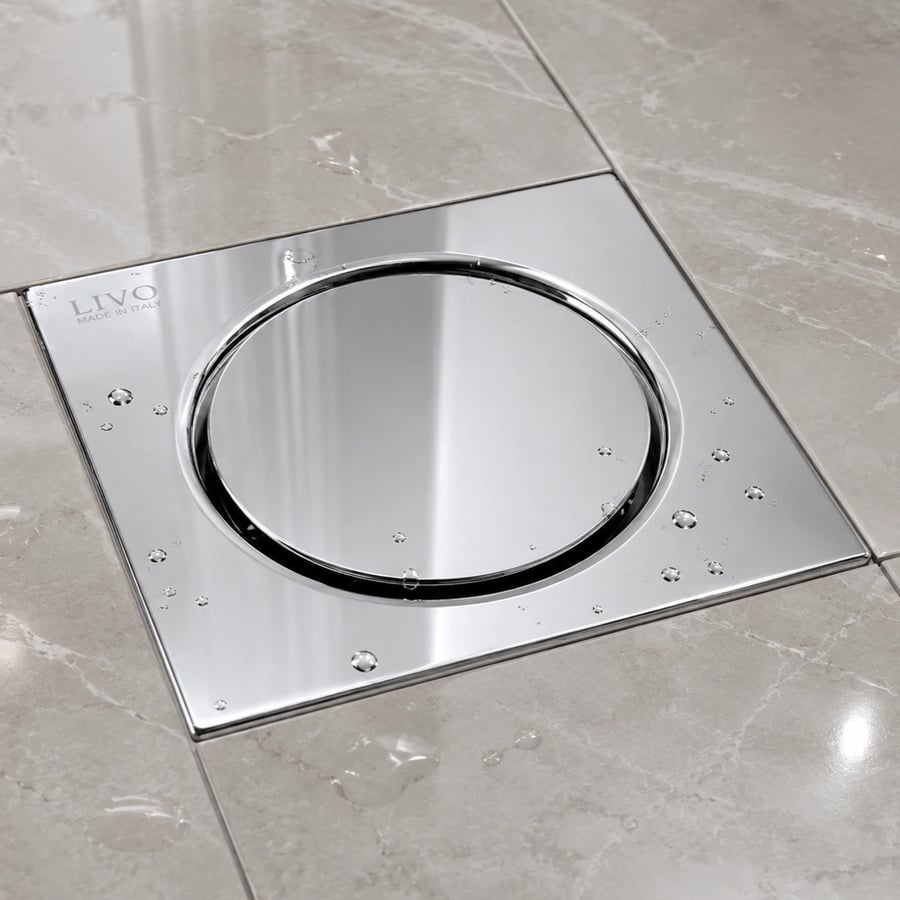 15 × 15 cm Chrome Grid Floor Drain