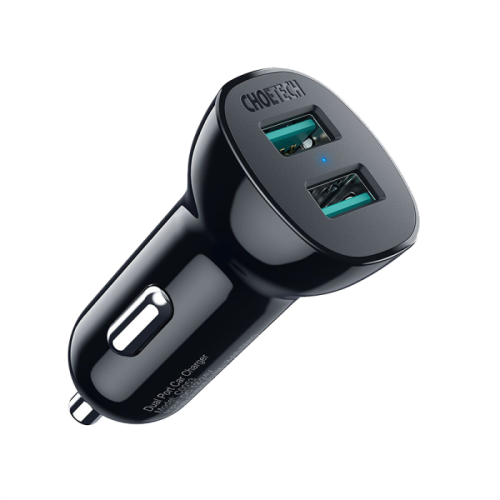 شاحن سيارة تشويتيك بمنفذين USB وبقوة 30 واط - اسود