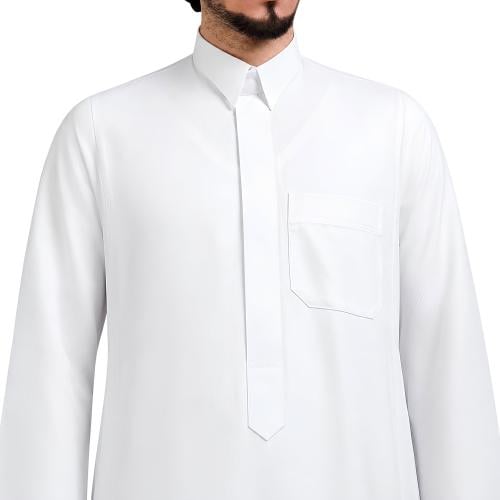 ثوب الشخصية المقلم ابيض رجالي