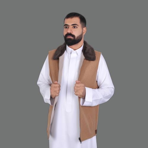 سديري رجالي  دبل فيس لون بني