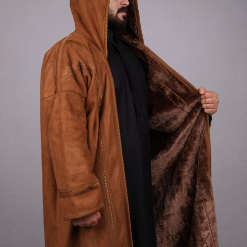 فروة سورية شامواه بقبوع لون بني فاتح