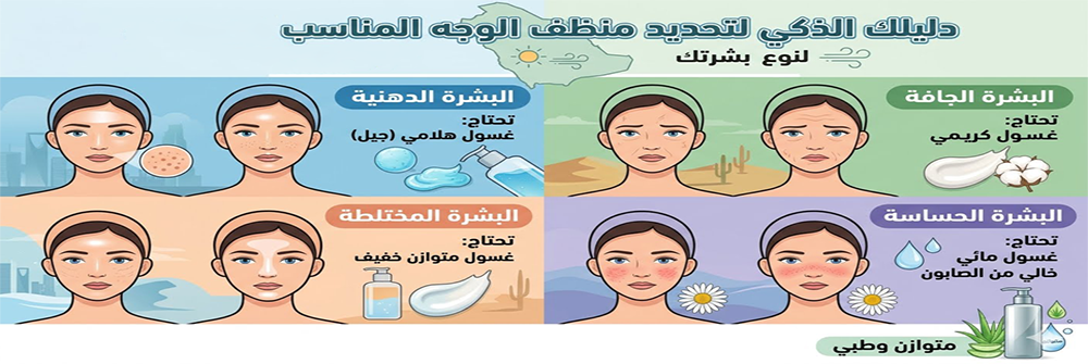دليلك الذكي لتحديد منظف الوجه المناسب لنوع بشرتك