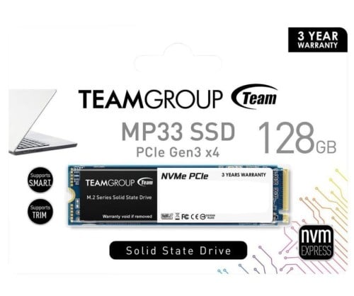 TEAM M.2-2280 PCI-E Gen3x4 MP33 128GB RETAIL TM8FP...