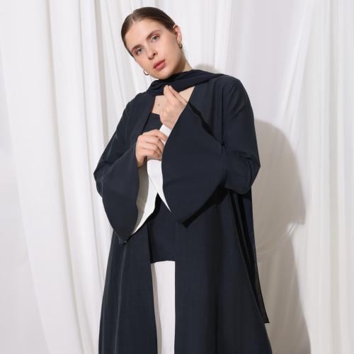 Navy Blue Flare Abaya