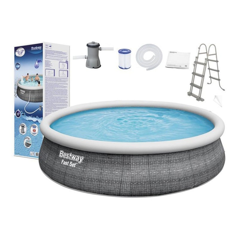 بست واي , مسبح دائري شراع  طوق نفخ  + فلتر 457CM X 107CM