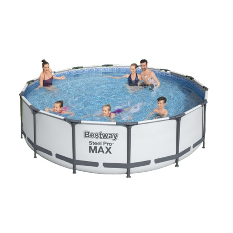 بست واي- مسبح شراع  أعمدة دائري ازرق مع فلتر وسلم 427X107CM