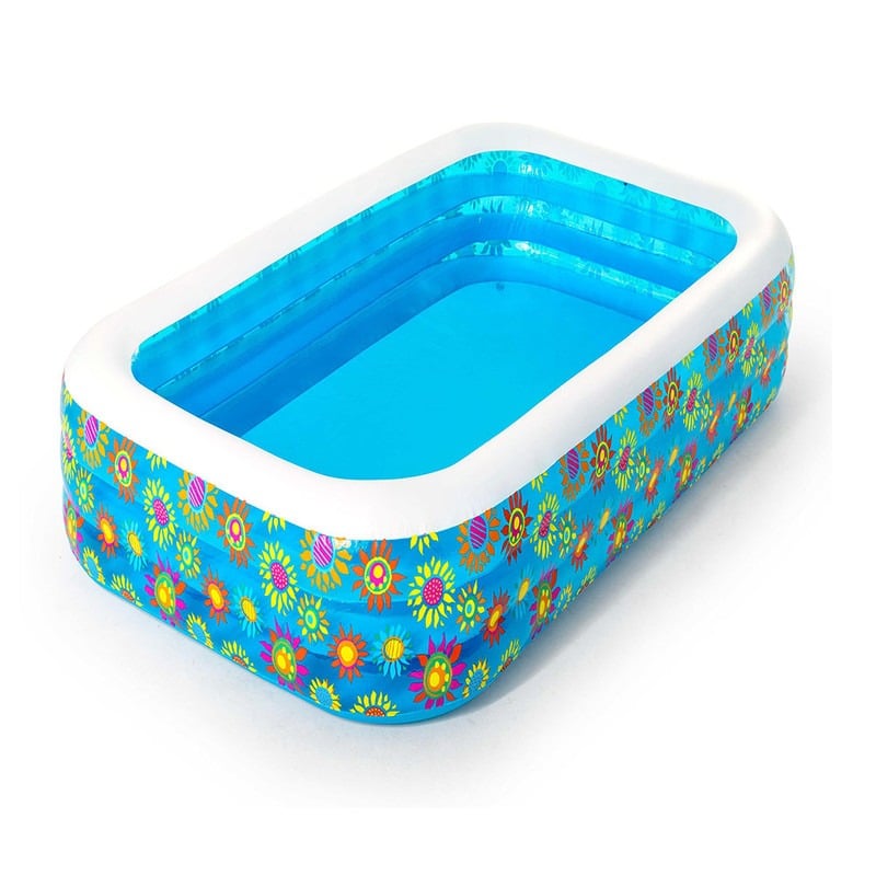 'مسبح نفخ مستطيل 3 طبقات ملون  305X183X56 سم