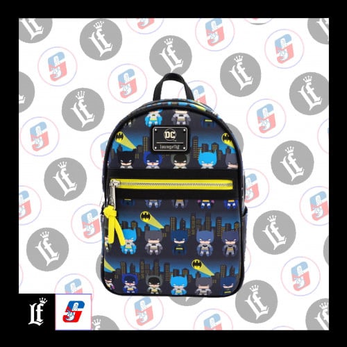 Popular Loungefly DC Comics Batman 80th Anniversary AOP Chibi Mini Backpack