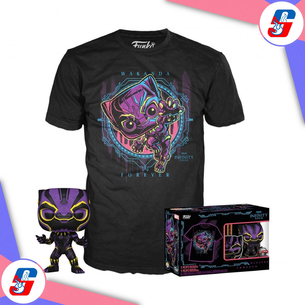 black panther funko pop and tee