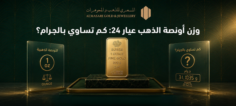 وزن أونصة الذهب عيار 24: كم تساوي بالجرام؟
