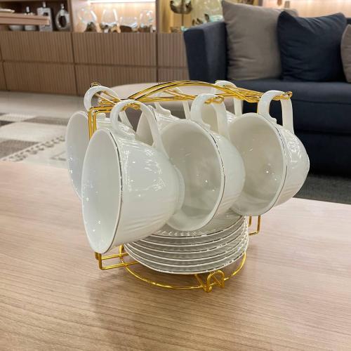 طقم اكواب سيراميك مع صحن
