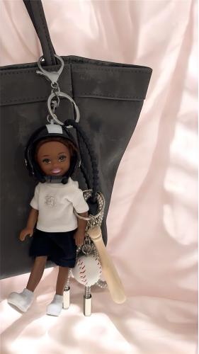 Baseball girl keychain