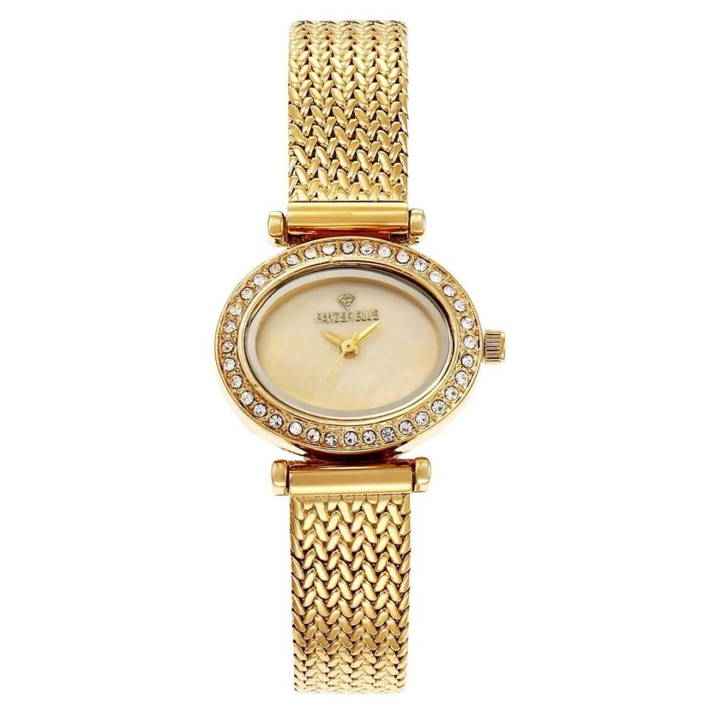 ساعة نسائية ماركة FANDER BLUE بسير ستيل بالون الذهبي بشكل عصري وجذاب والميناء باللون الذهبي