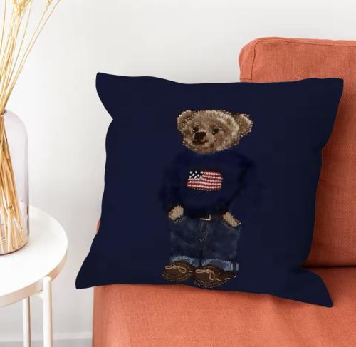 Polo Bear Wool Throw Pillow