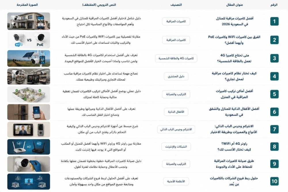 أفضل كاميرات مراقبة للمنازل في السعودية 2026